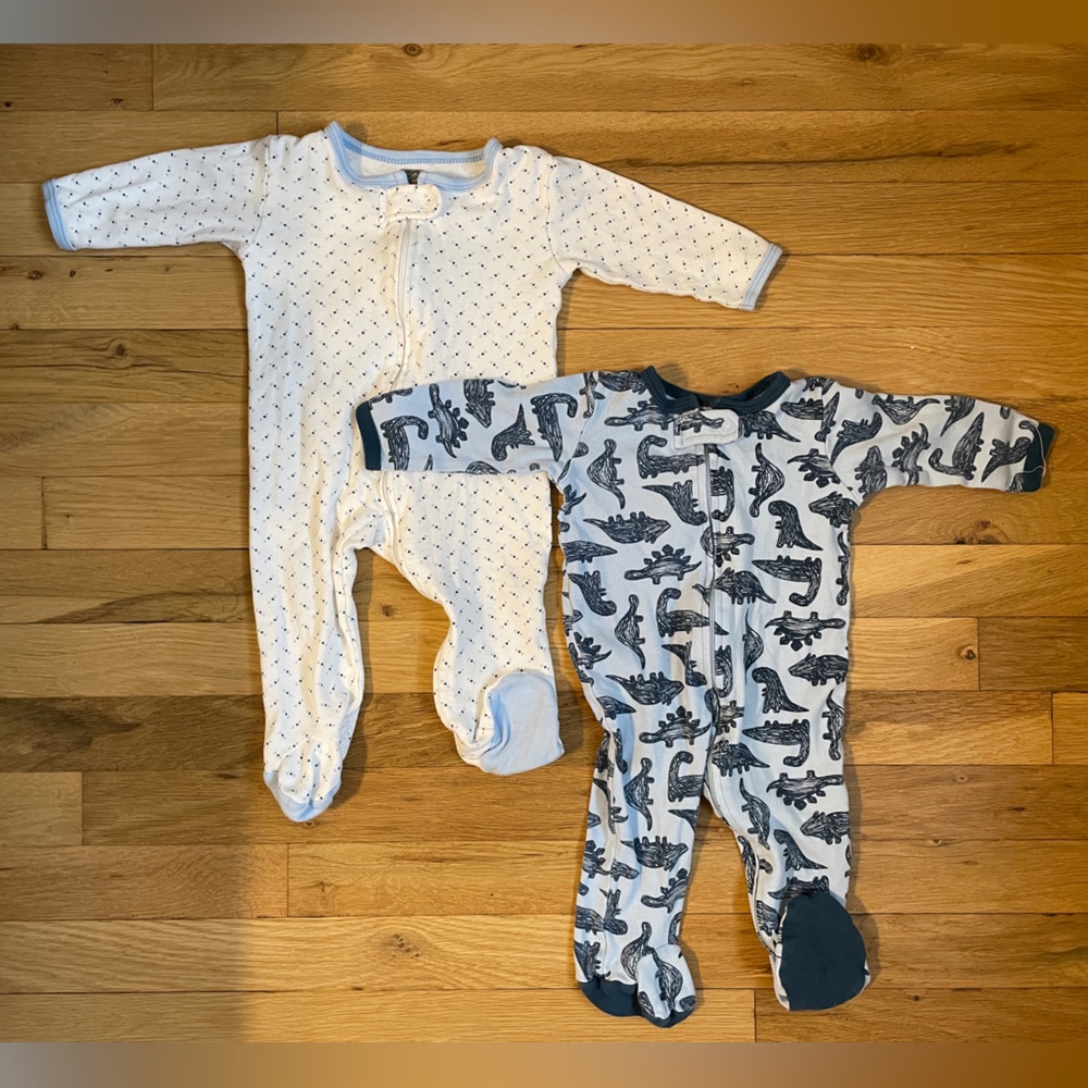 Baby pajamas, onesies, baby boy, sleep and play, 9 months, 100% cotton